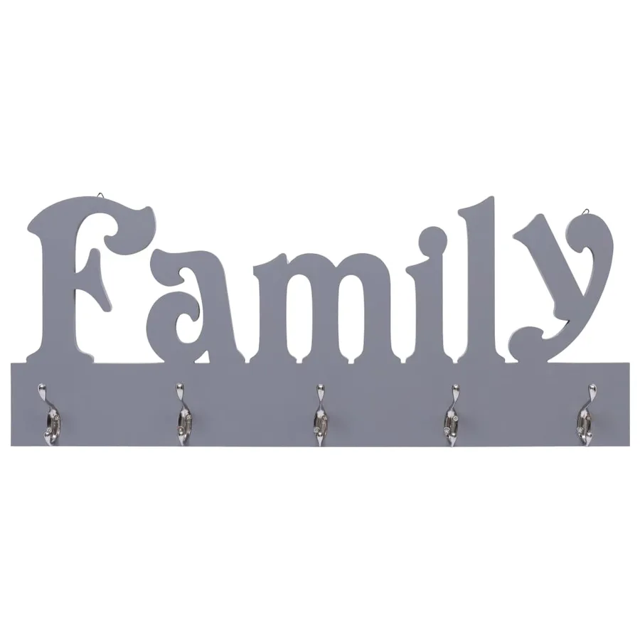 Porte-manteau mural FAMILY Gris 74x29,5 cm - 2