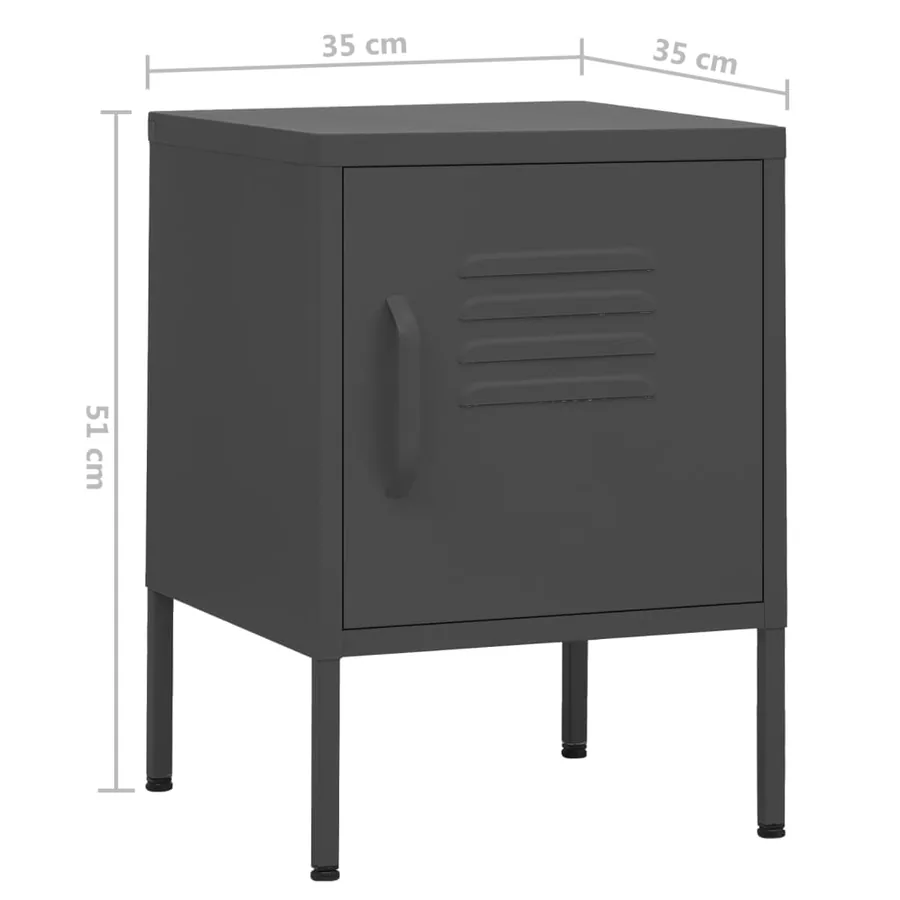 Table de chevet Anthracite 35x35x51 cm Acier - 9