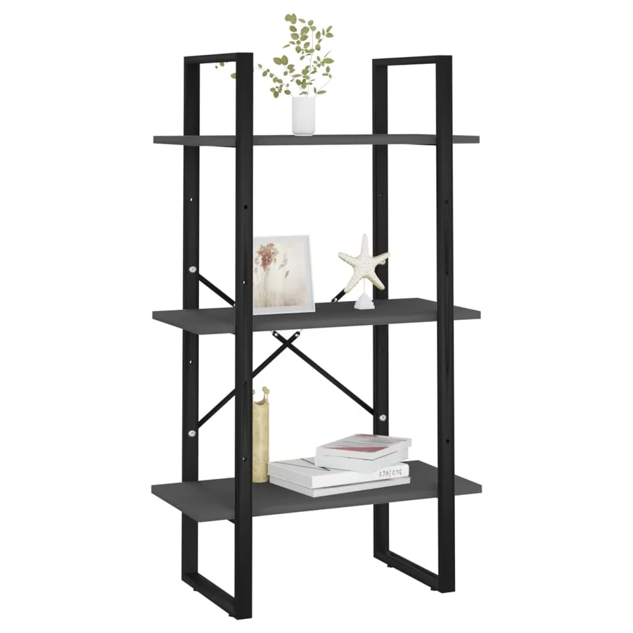 Étagère de rangement gris 60x30x105 cm bois d'ingénierie - 4