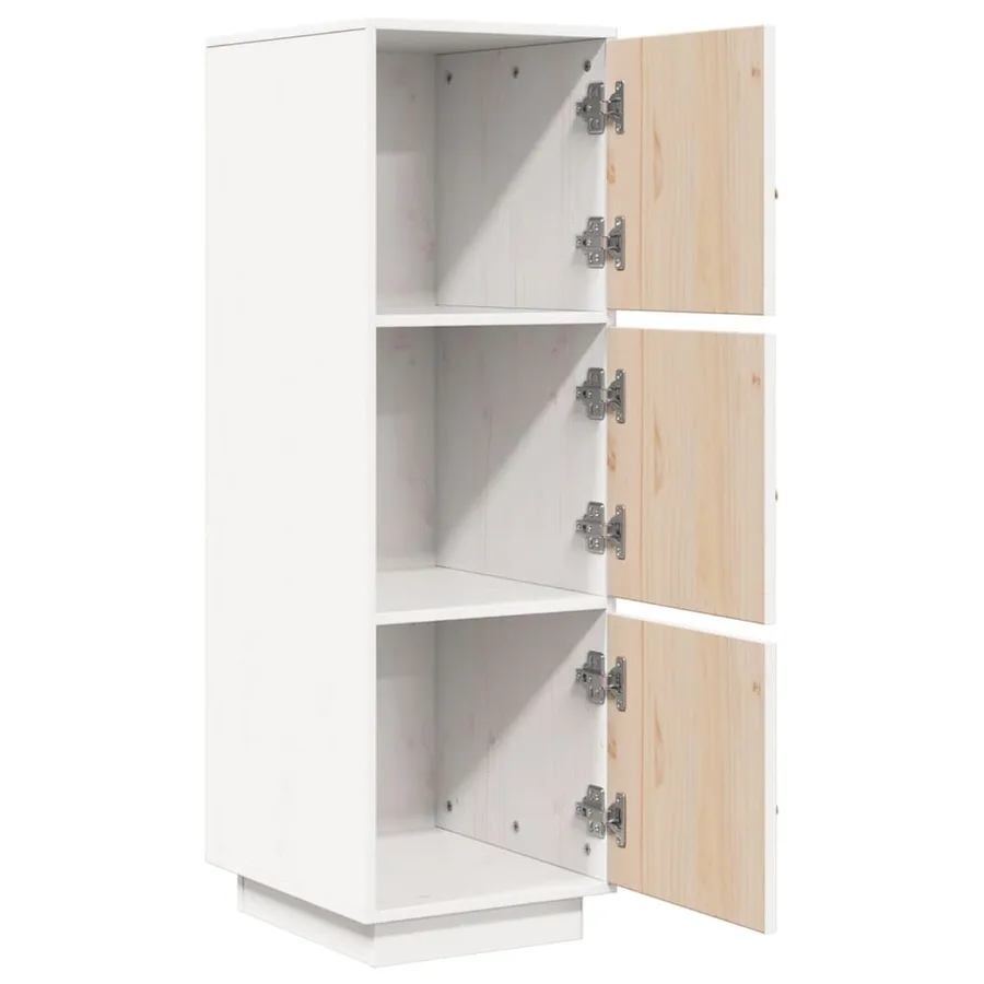 Buffet haut Blanc 34x40x108,5 cm Bois massif de pin - 6