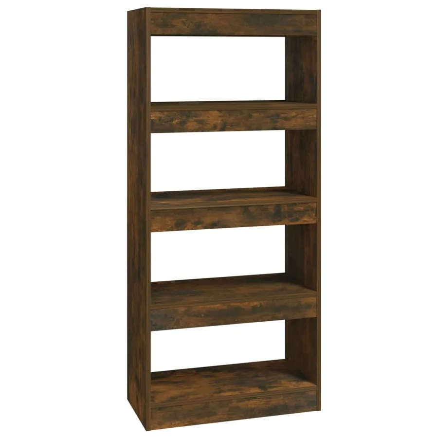 Bibliothèque/Cloison Chêne fumé 60x30x135 cm Bois d'ingénierie - 2