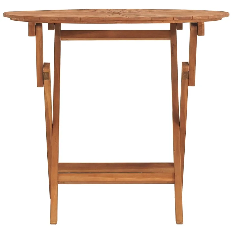 Table pliable de jardin Ø 85x75 cm bois massif de teck - 3
