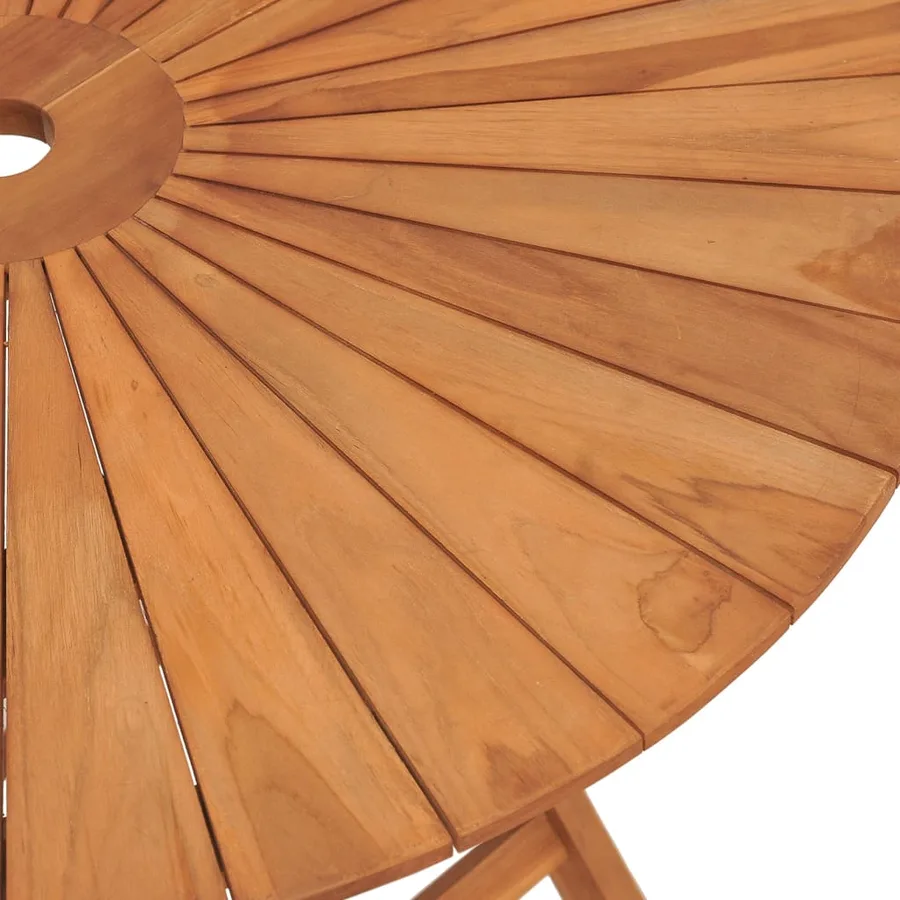 Table pliable de jardin Ø 85x75 cm bois massif de teck - 7