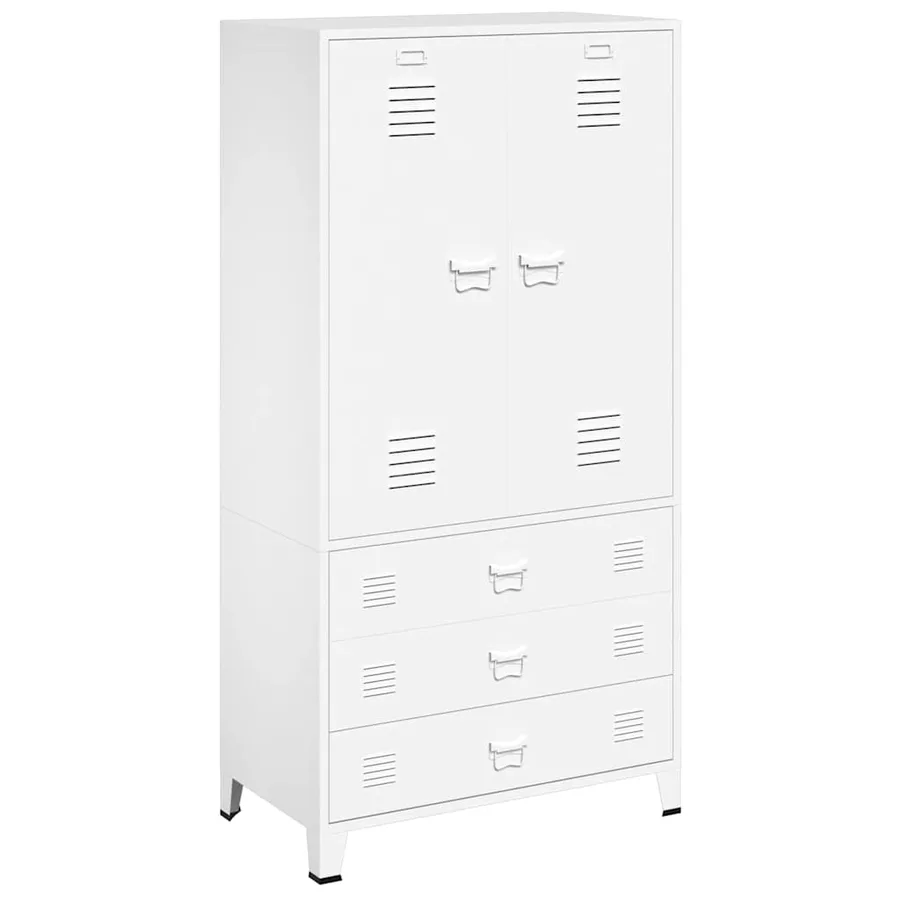 Garde-robe Blanc 90x50x180 cm Métal - 2