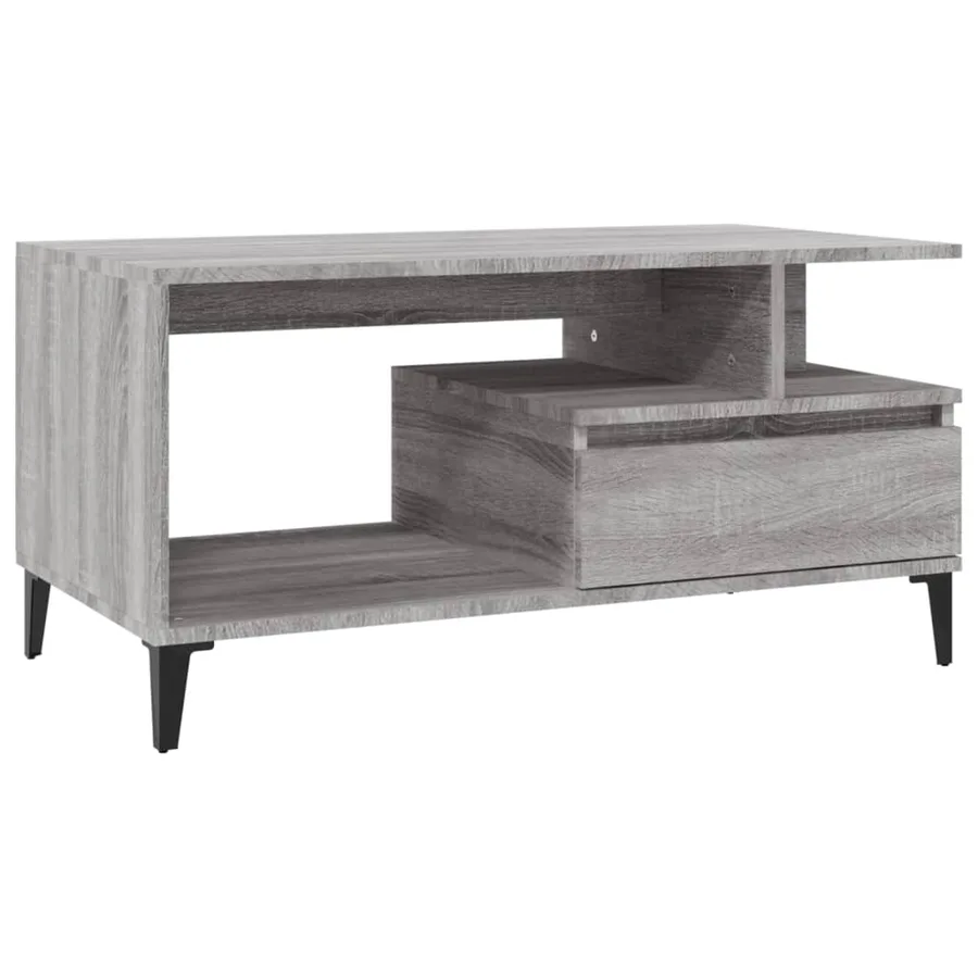 Table basse Sonoma gris 90x49x45 cm Bois d'ingénierie - 2