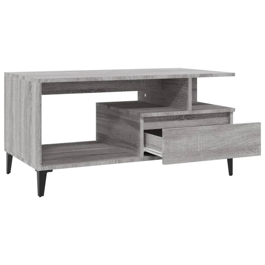 Table basse Sonoma gris 90x49x45 cm Bois d'ingénierie - 5