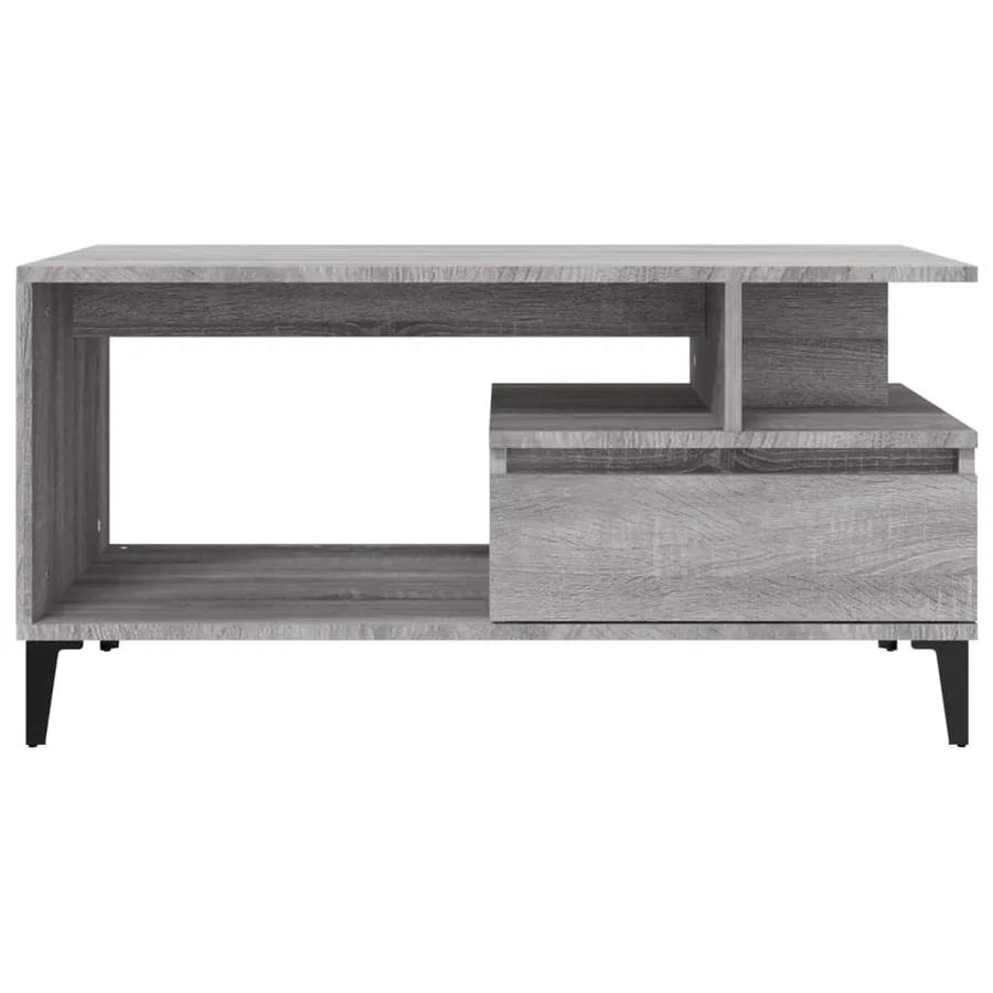 Table basse Sonoma gris 90x49x45 cm Bois d'ingénierie - 6