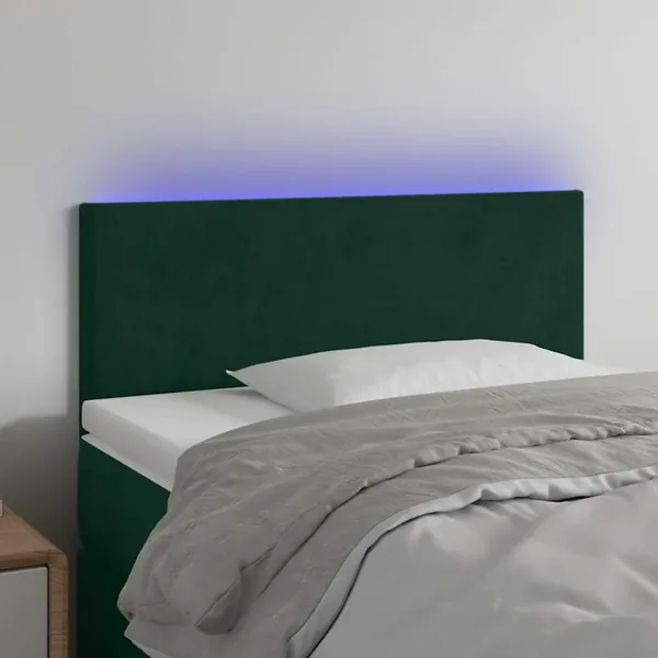 Tête de lit à LED Vert foncé 80x5x78/88 cm Velours