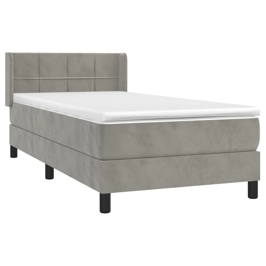 Sommier à lattes de lit et matelas Gris clair 100x200cm Velours - 3