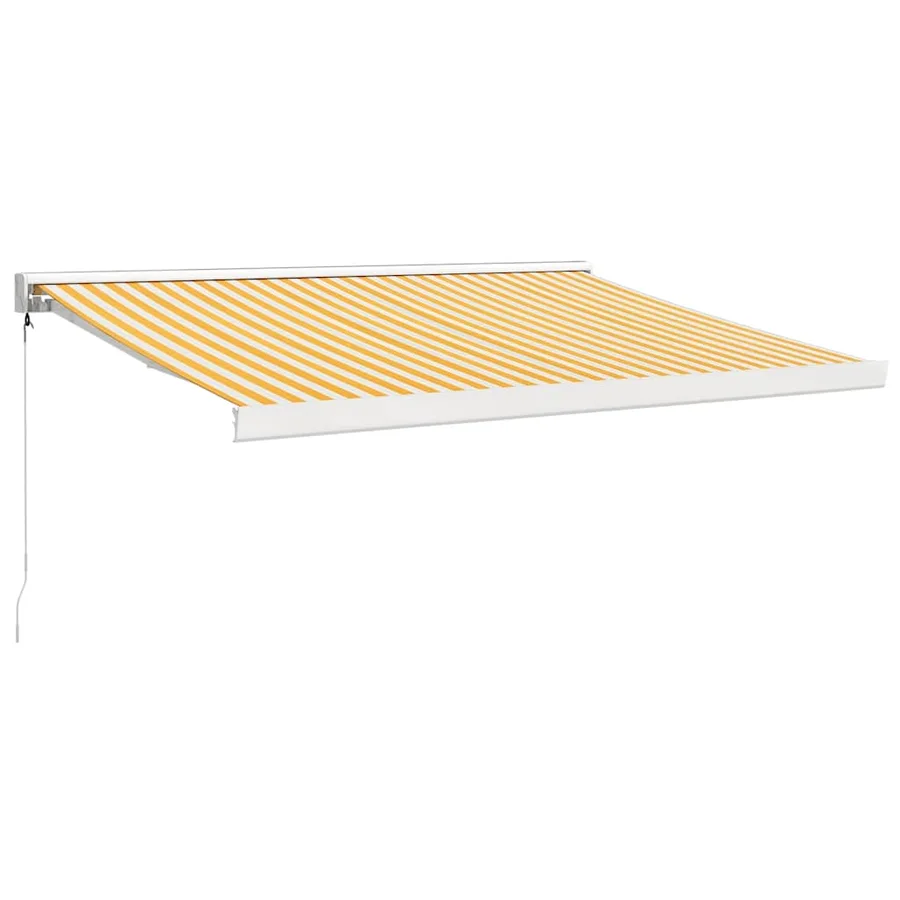 Auvent rétractable jaune et blanc 3x2,5 m tissu et aluminium - 2