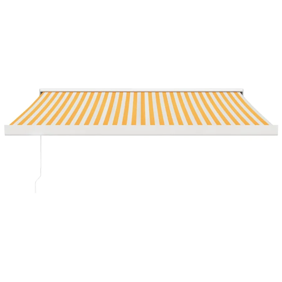 Auvent rétractable jaune et blanc 3x2,5 m tissu et aluminium - 3