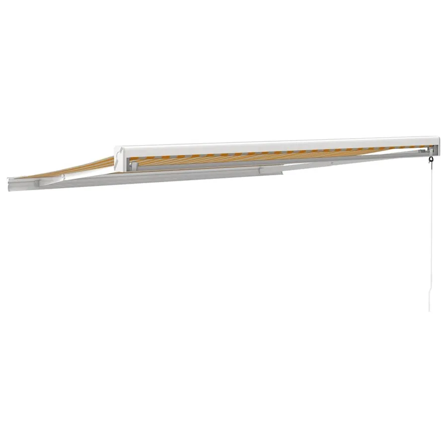 Auvent rétractable jaune et blanc 3x2,5 m tissu et aluminium - 5