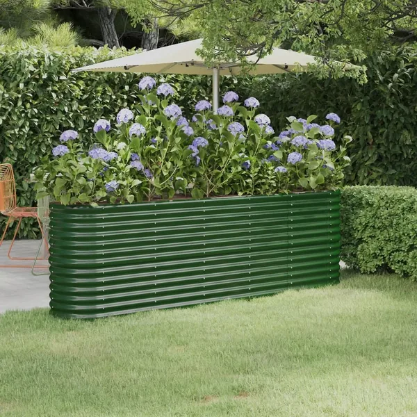 Lit surélevé de jardin Acier galvanisé 224x40x68 cm Vert