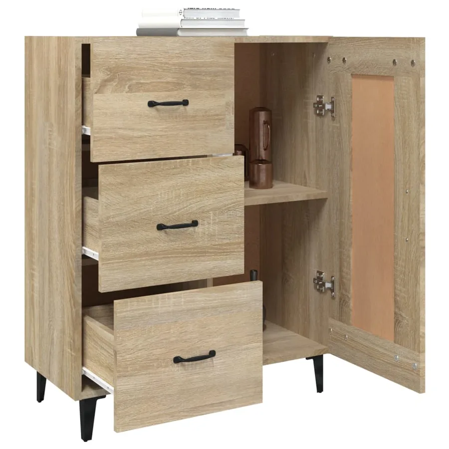 Buffet Chêne sonoma 69,5x34x90 cm Bois d'ingénierie - 5