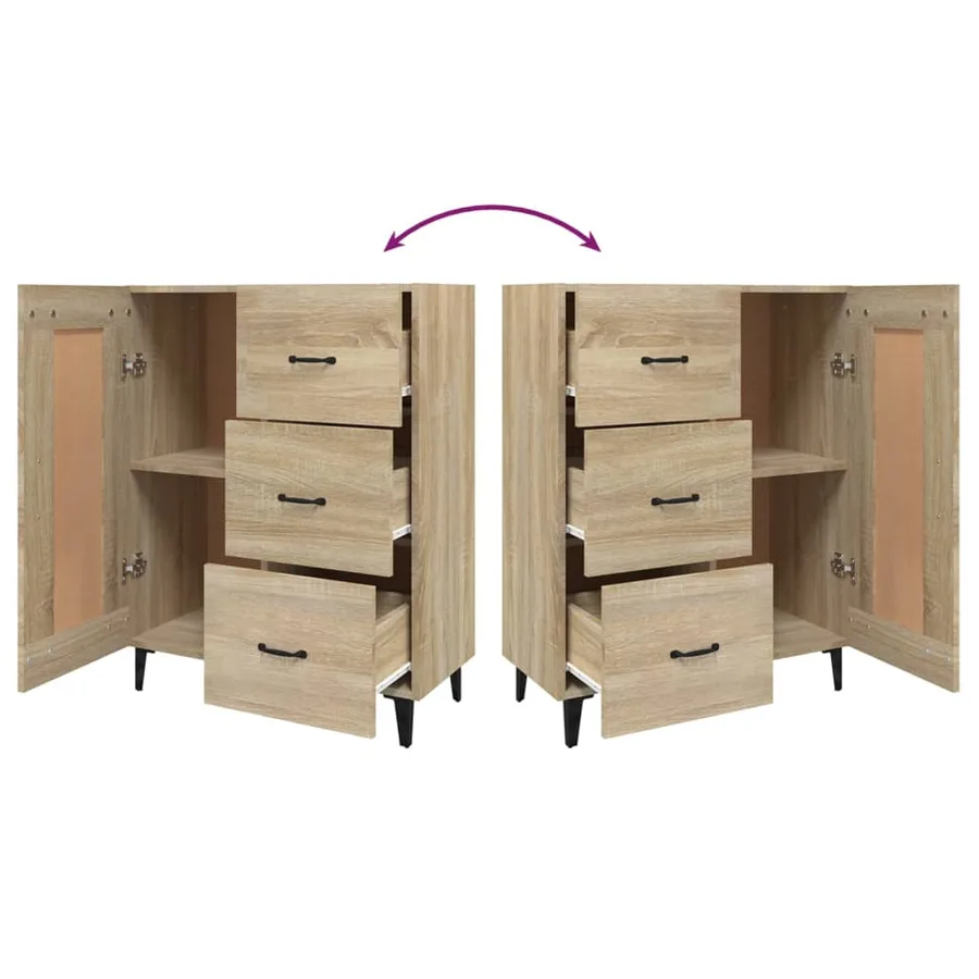 Buffet Chêne sonoma 69,5x34x90 cm Bois d'ingénierie - 9