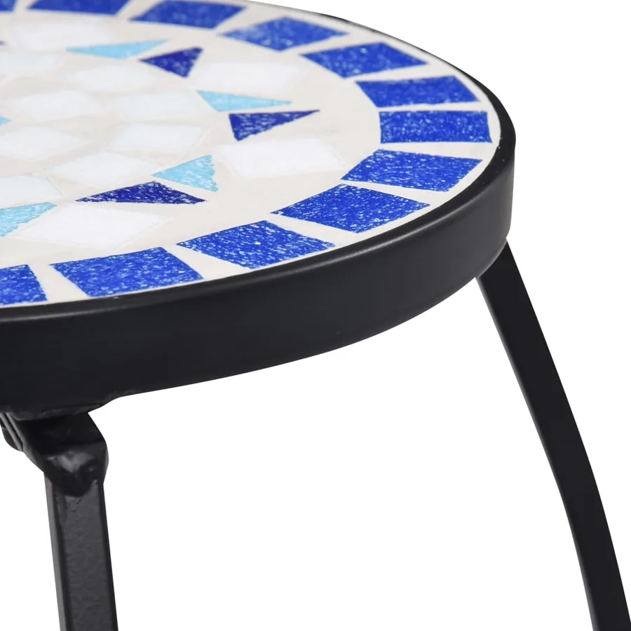 Tables mosaïque 3 pcs Bleu et blanc Céramique - 7