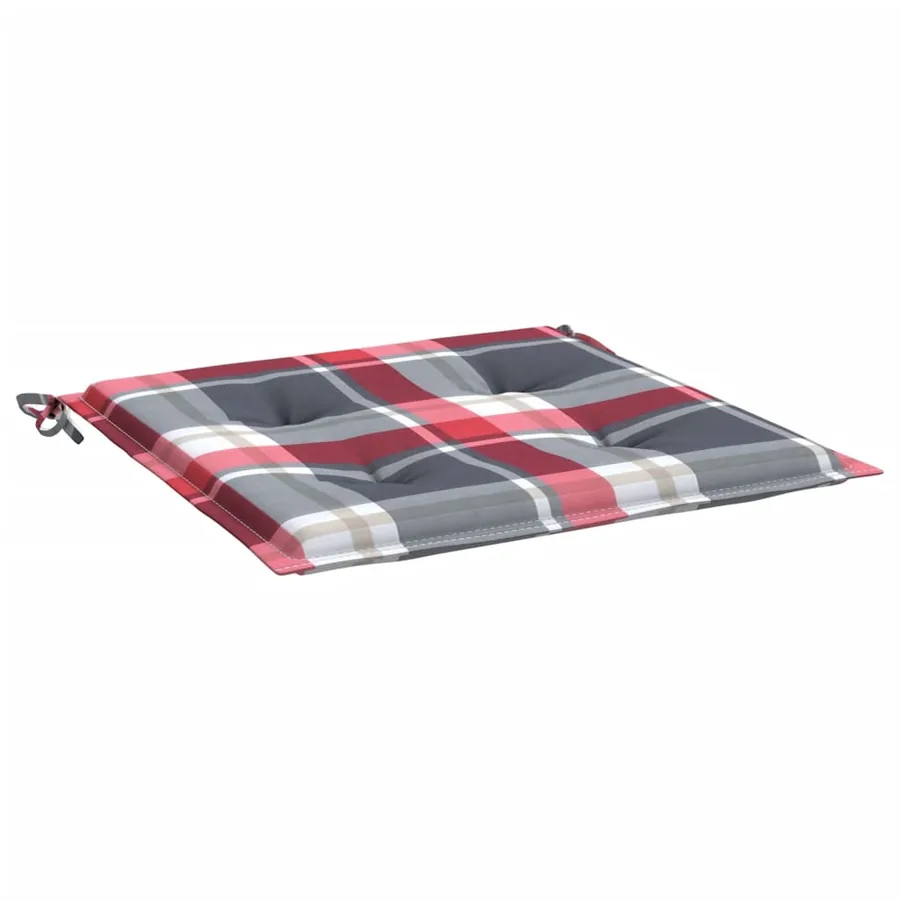 Coussins de chaise de jardin lot de 4 carreaux rouges 50x50x4cm - 5
