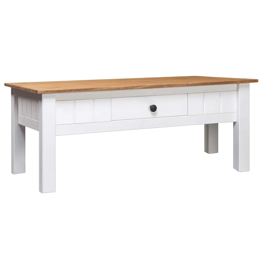 Table basse Blanc 100x60x43,5 cm Pin massif Assortiment Panama