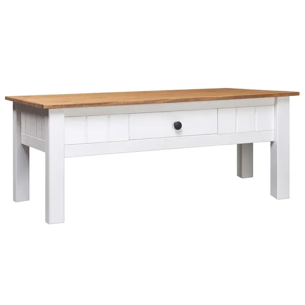 Table basse Blanc 100x60x43,5 cm Pin massif Assortiment Panama