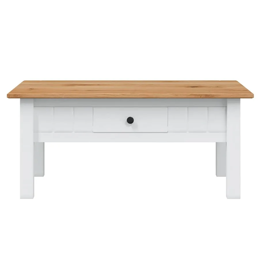 Table basse Blanc 100x60x43,5 cm Pin massif Assortiment Panama - 4