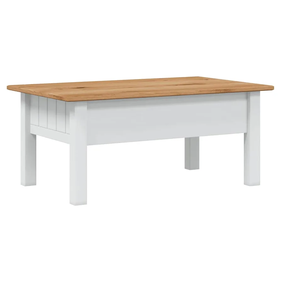 Table basse Blanc 100x60x43,5 cm Pin massif Assortiment Panama - 6