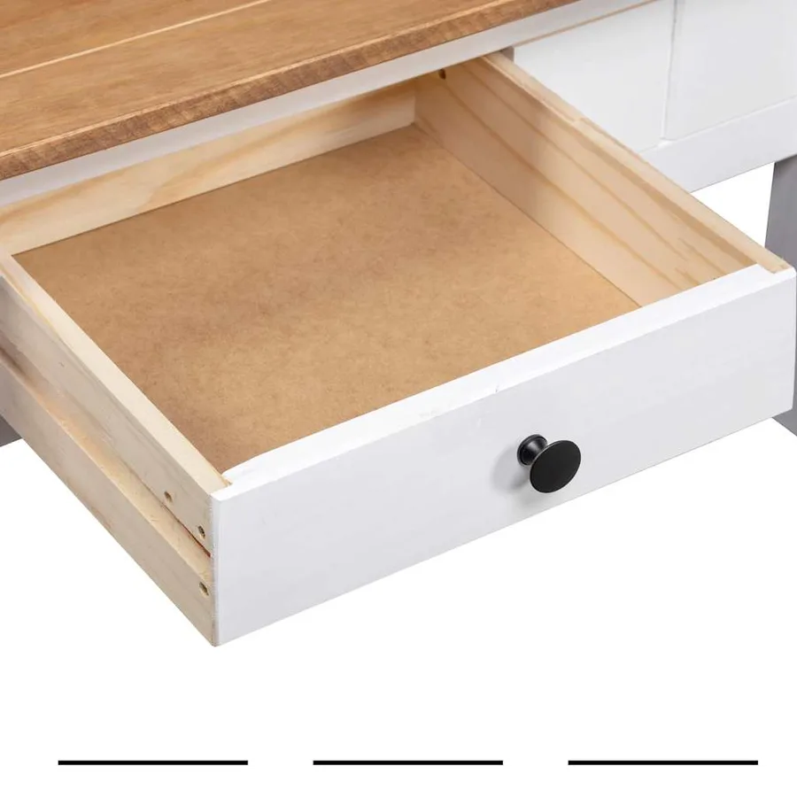 Table basse Blanc 100x60x43,5 cm Pin massif Assortiment Panama - 7