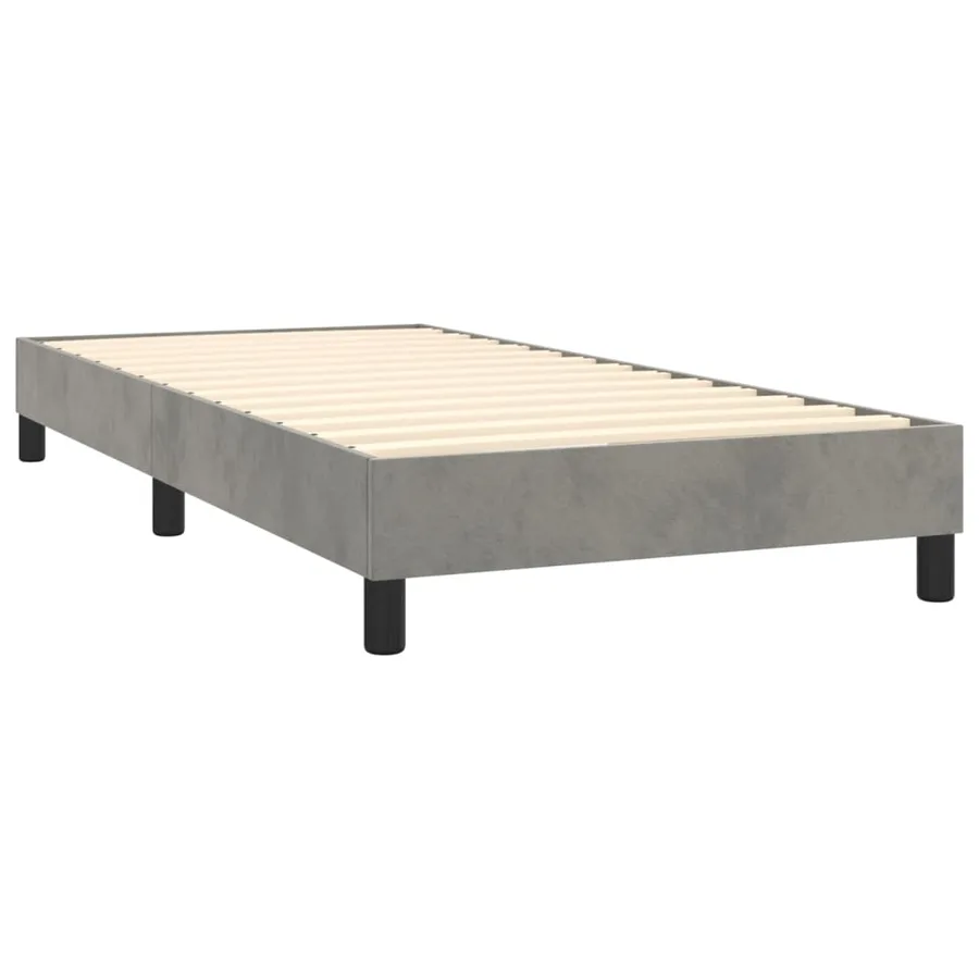 Sommier à lattes de lit avec matelas LED Gris clair 100x200 cm - 5