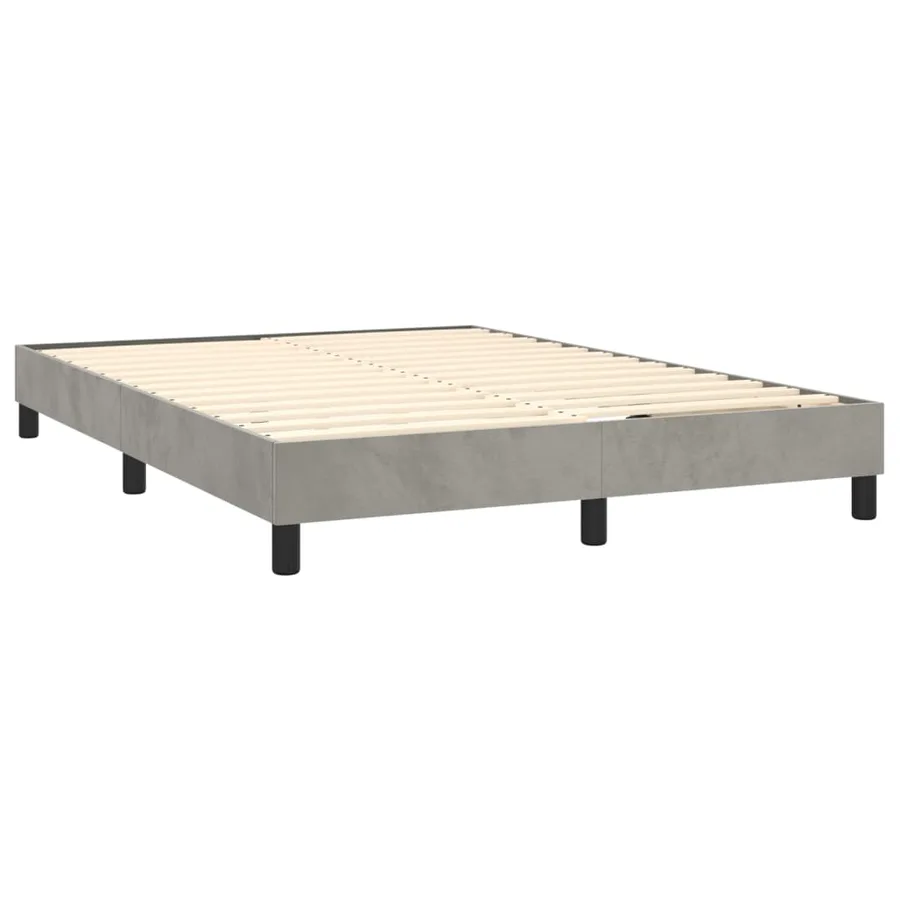 Sommier à lattes de lit et matelas Gris clair 140x200cm Velours - 4