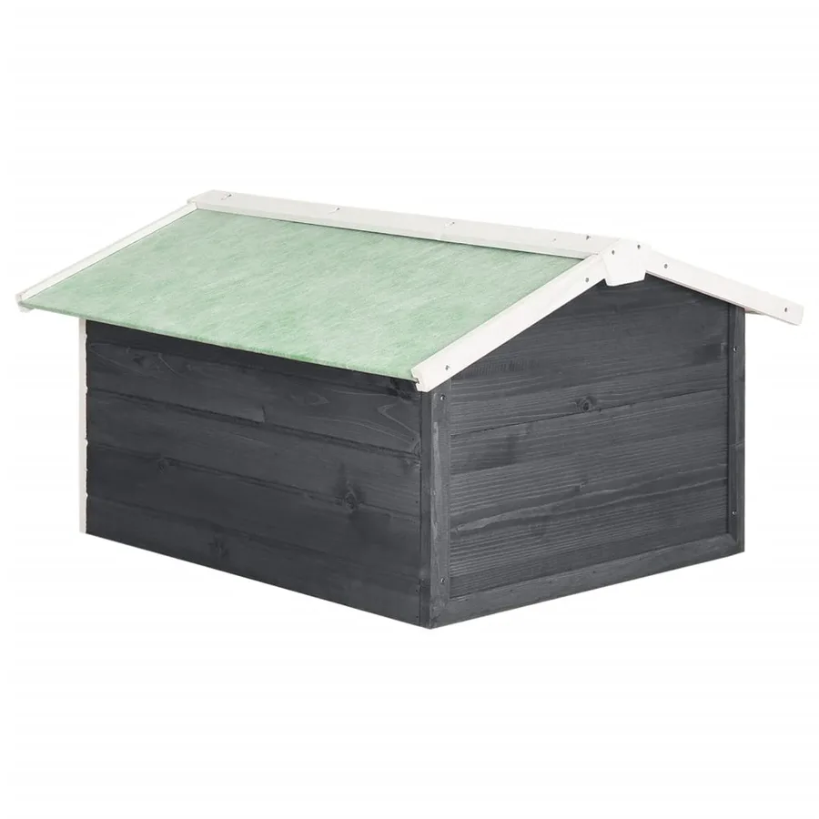 Garage de tondeuse à gazon 72x87x50 cm Gris et blanc Sapin - 5