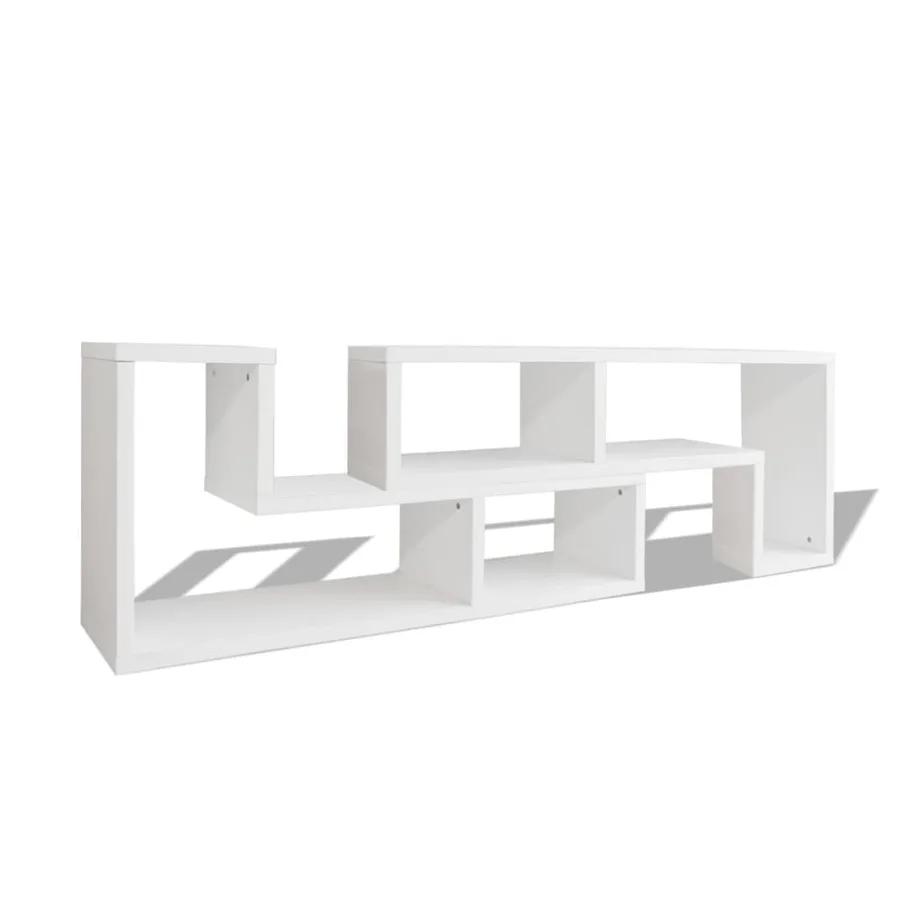 Meuble TV double en forme de L Blanc - 2