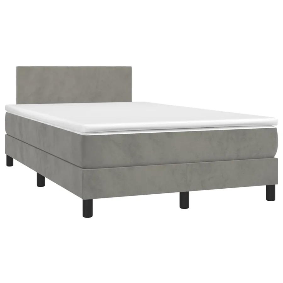 Sommier à lattes de lit avec matelas LED Gris clair 120x200 cm - 3