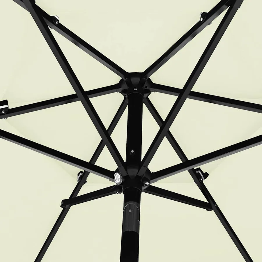 Parasol de jardin à 3 niveaux avec mât en aluminium sable 2,5 m - 5