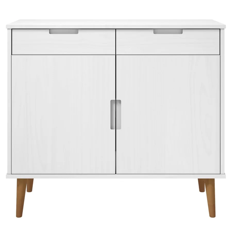 Buffet MOLDE Blanc 90x40x80 cm Bois massif de pin - 4