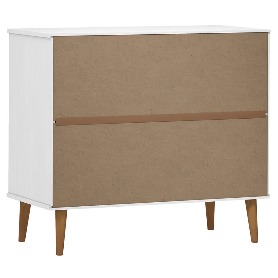 Buffet MOLDE Blanc 90x40x80 cm Bois massif de pin - 7
