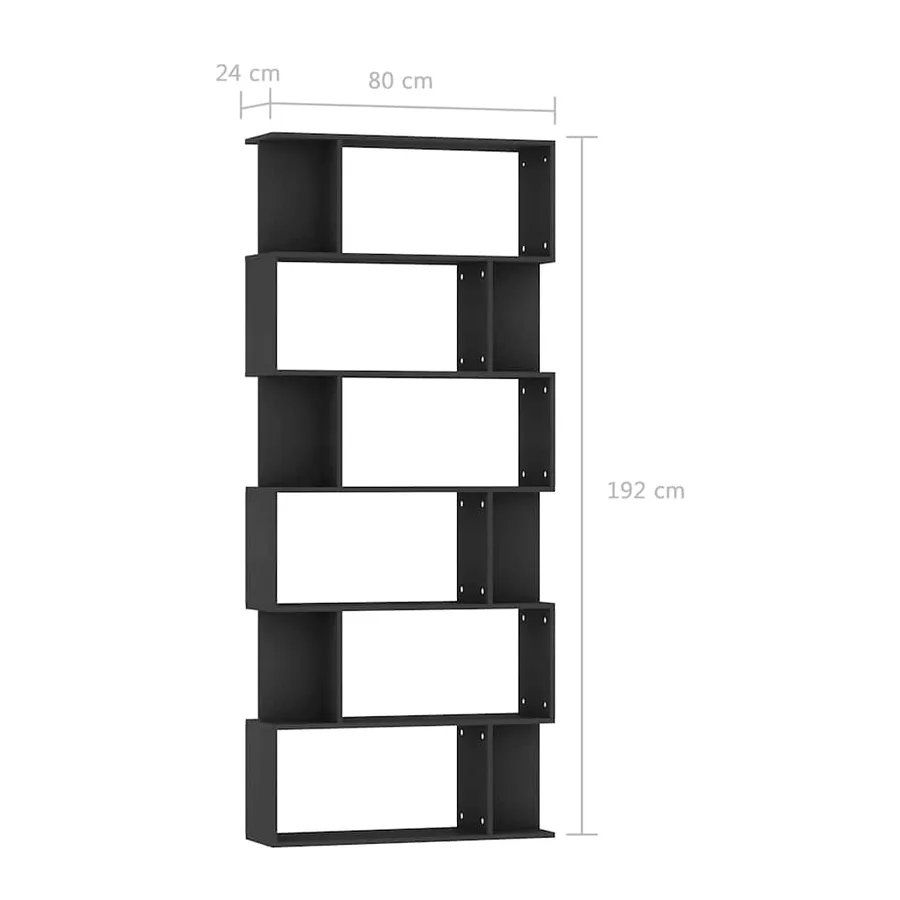 Bibliothèque/Séparateur de pièce Noir Bois d'ingénierie - 7