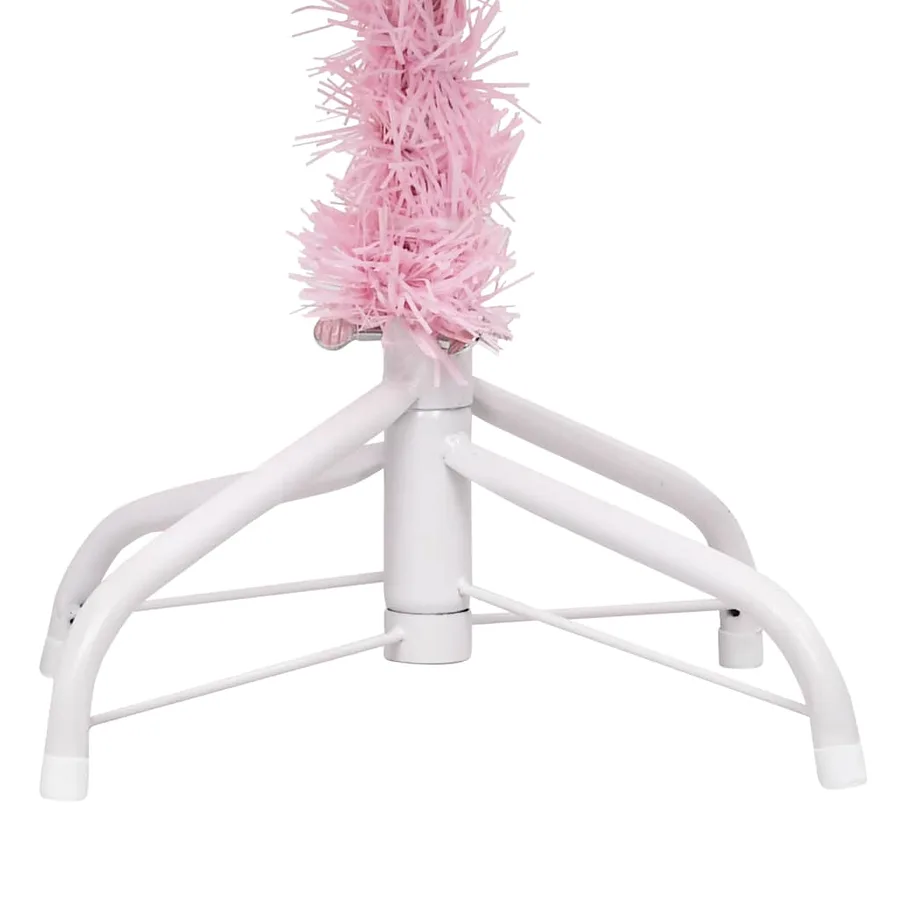 Arbre de Noël artificiel pré-éclairé et boules rose 150 cm PVC - 4