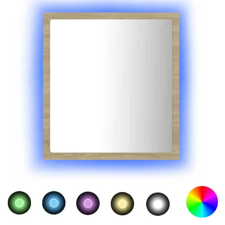 Miroir LED de salle de bain Chêne sonoma 40x8,5x37 cm Acrylique - 2