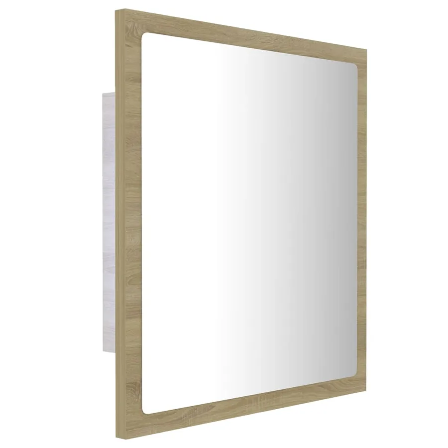 Miroir LED de salle de bain Chêne sonoma 40x8,5x37 cm Acrylique - 8
