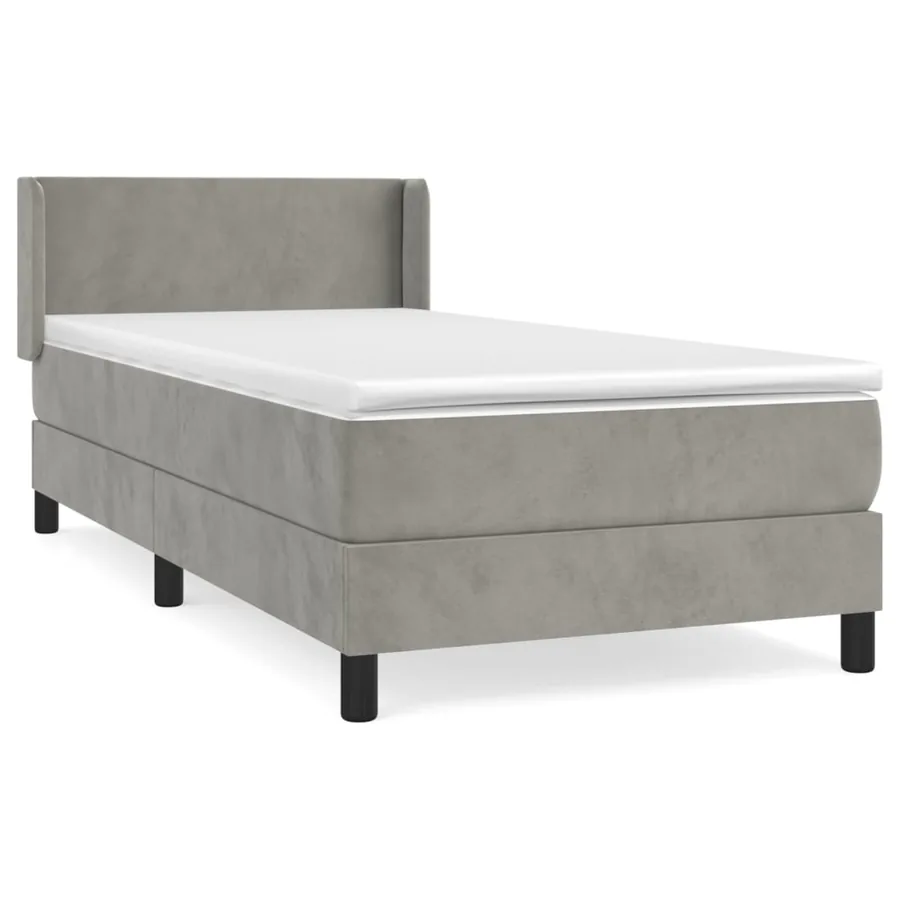Sommier à lattes de lit et matelas Gris clair 100x200cm Velours - 2