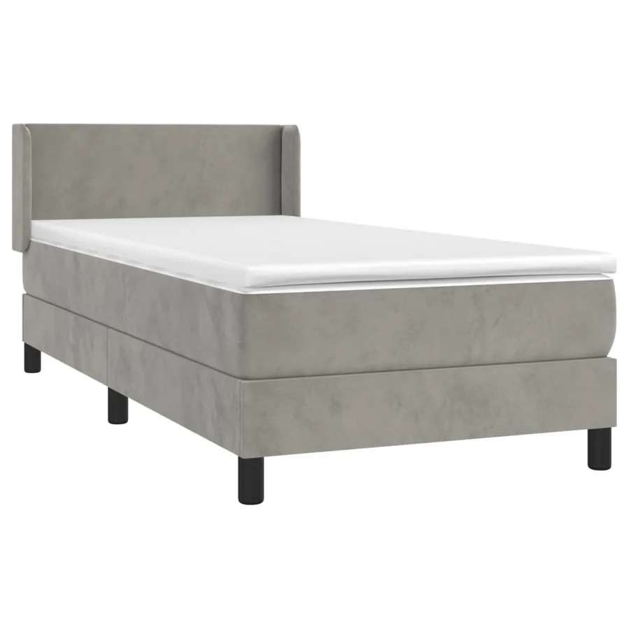 Sommier à lattes de lit et matelas Gris clair 100x200cm Velours - 3