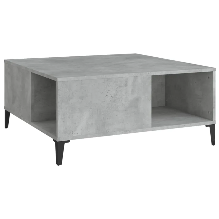 Table basse gris béton 80x80x36,5 cm bois d'ingénierie - 2