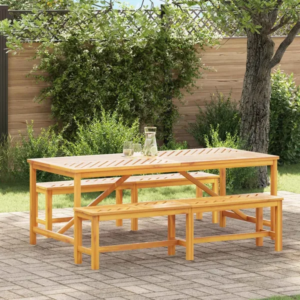 Ensemble de salle à manger pour jardin 3 pc Marron