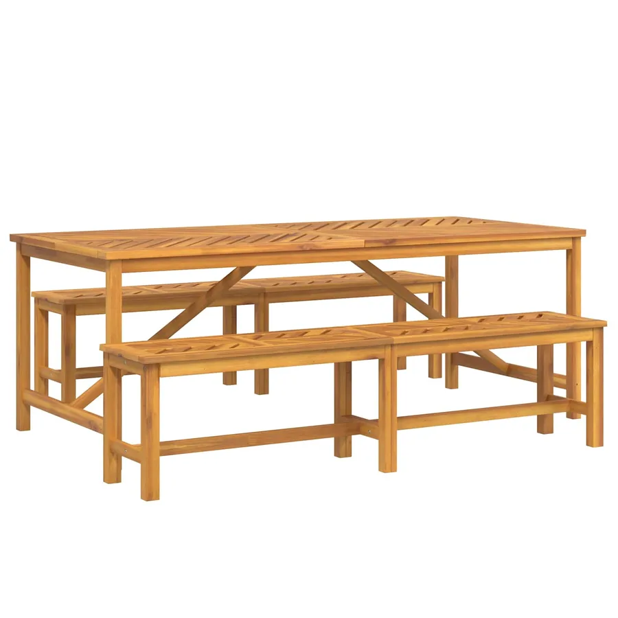 Ensemble de salle à manger pour jardin 3 pc Marron - 2