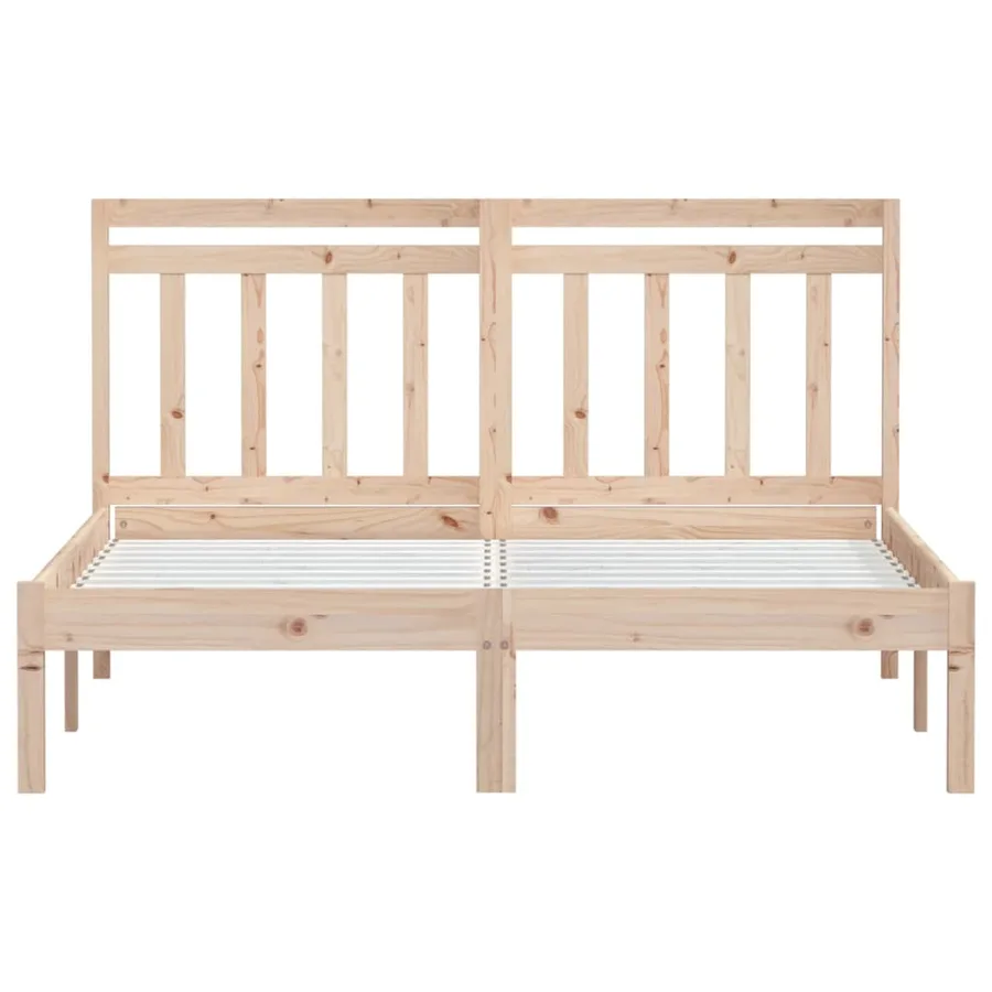 Cadre de lit sans matelas bois massif 140x190 cm - 4