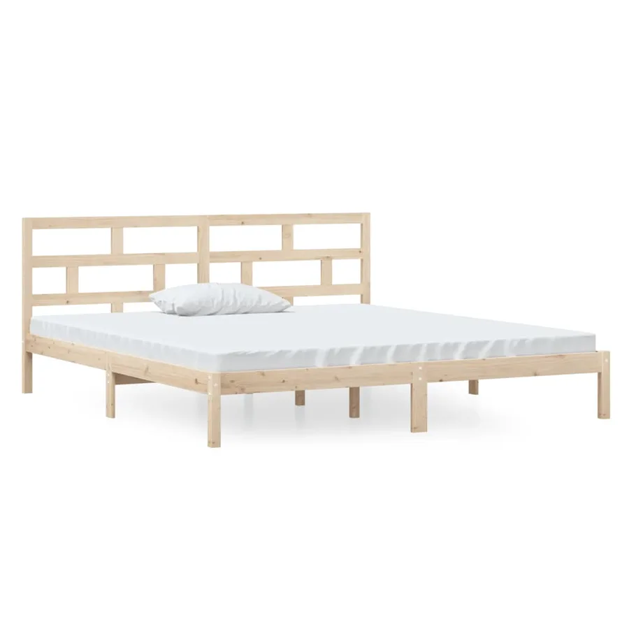 Cadre de lit sans matelas bois massif 140x190 cm - 2