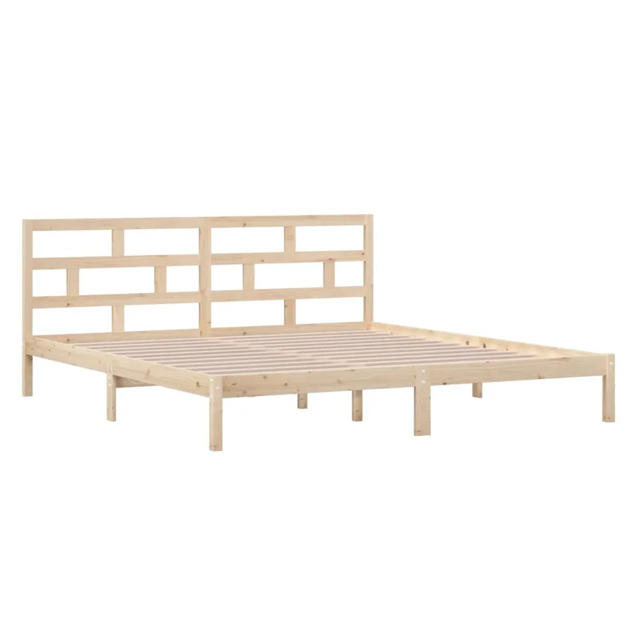 Cadre de lit sans matelas bois massif 140x190 cm - 3