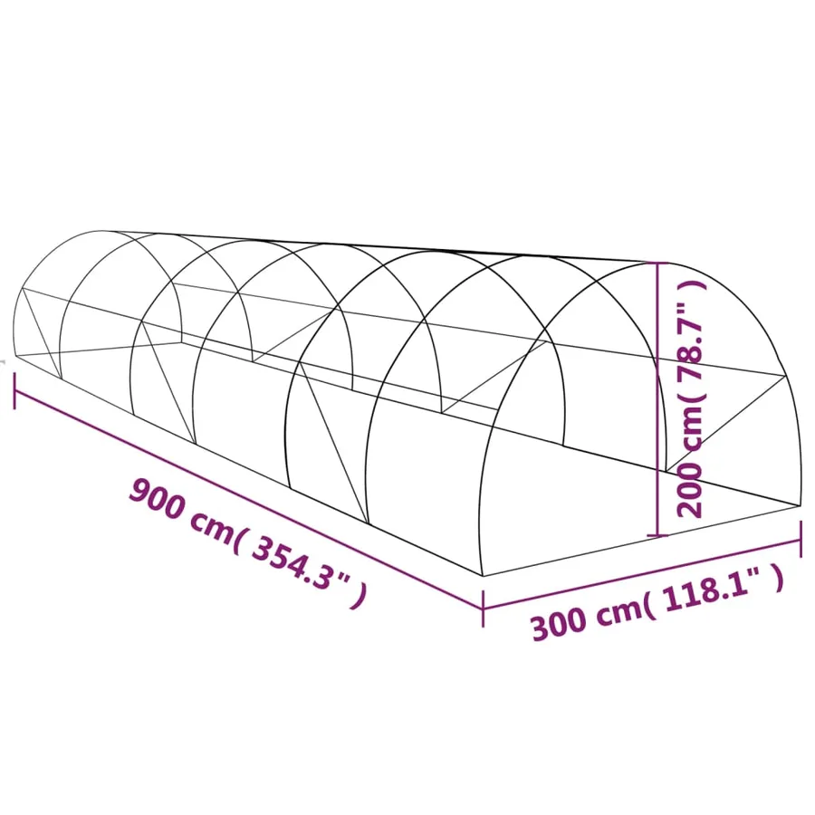 Serre 27 m² 900x300x200 cm - 12