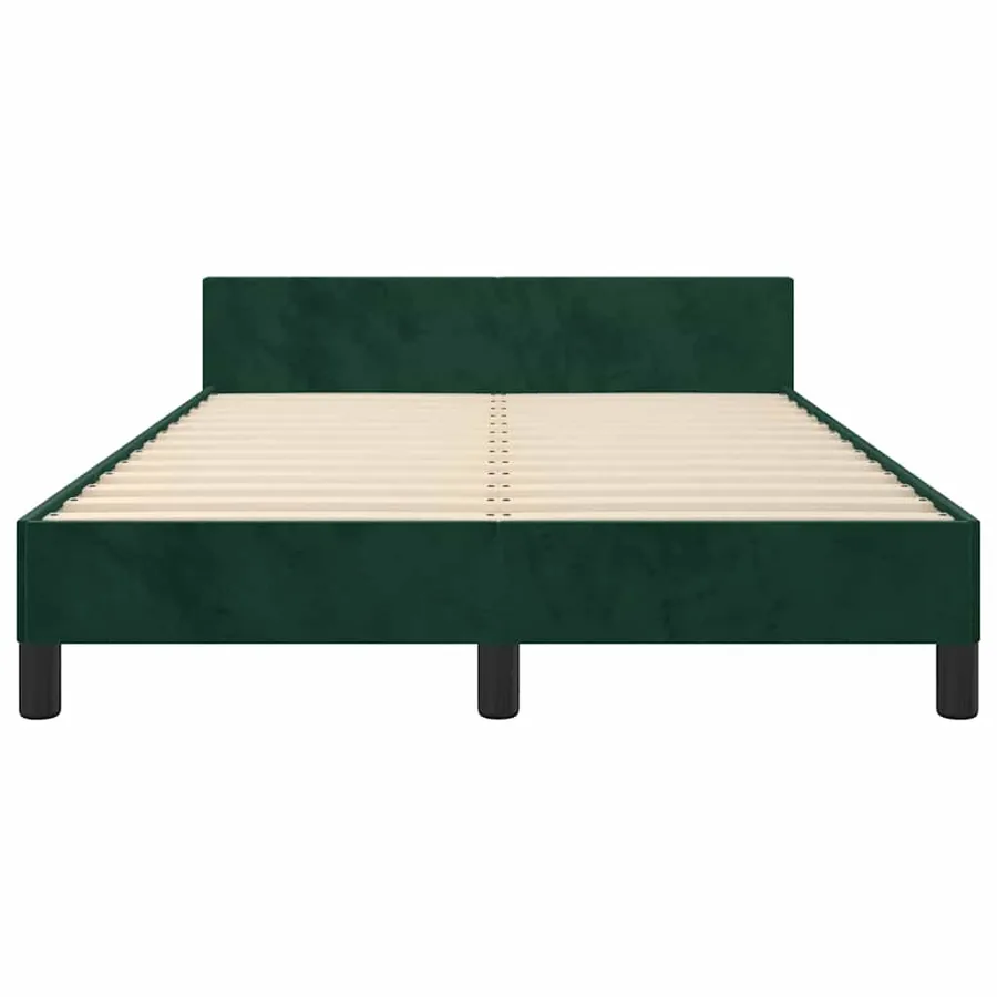 Cadre de lit sans matelas vert foncé 120x200 cm velours - 5