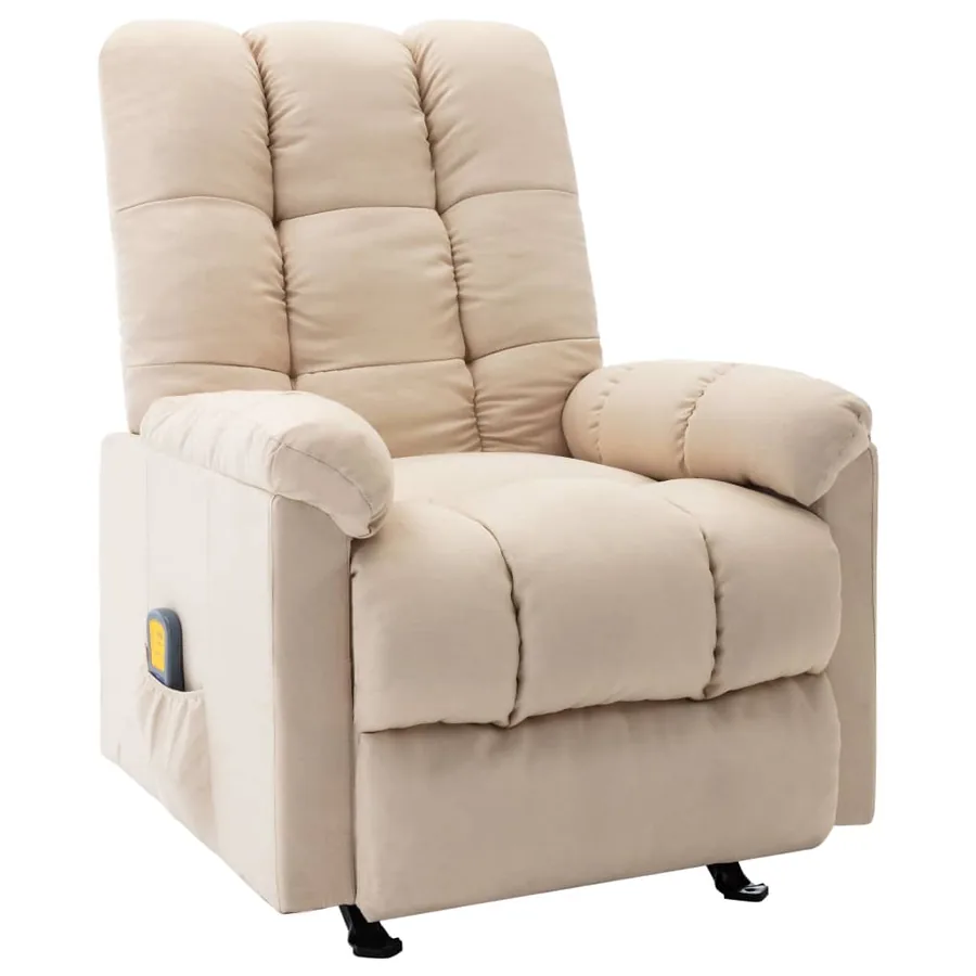 Fauteuil de massage inclinable Crème Tissu
