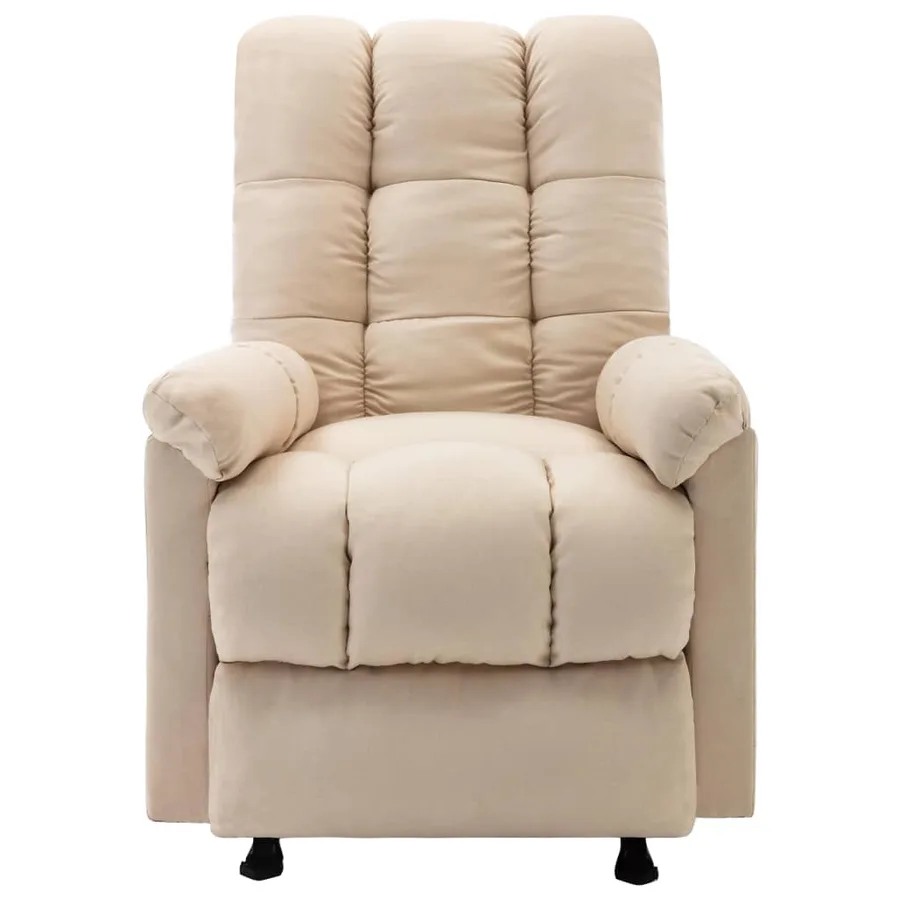 Fauteuil de massage inclinable Crème Tissu - 2